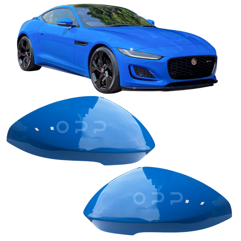 Jaguar F Type 2014- Door Wing Mirror Cover Painted French Racing Blue JYG