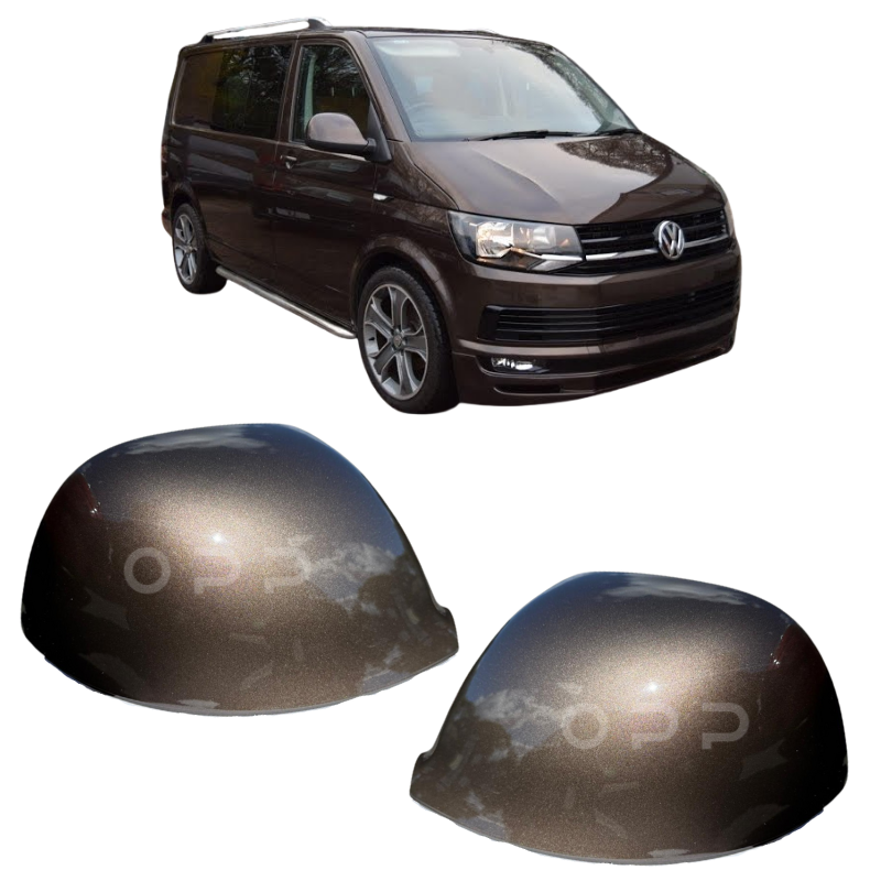 VW T6 T6.1 Transporter 2015-2024 Door Wing Mirror Cover Painted Chestnut Brown LH8W