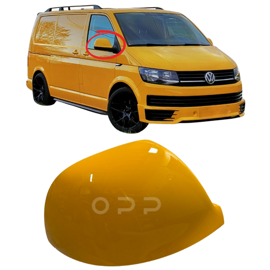 VW T6 T6.1 Transporter 2015-2024 Door Wing Mirror Cover Painted Chrome Yellow LN1K