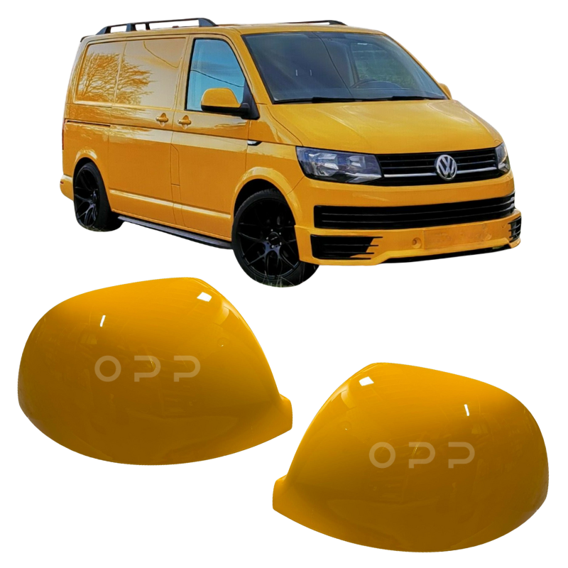 VW T6 T6.1 Transporter 2015-2024 Door Wing Mirror Cover Painted Chrome Yellow LN1K