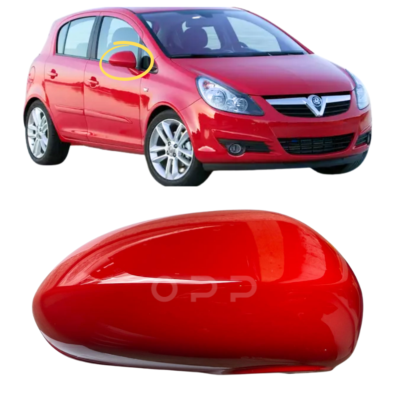 Vauxhall Corsa D & E 2006-2020 Door Wing Mirror Cover Painted Red