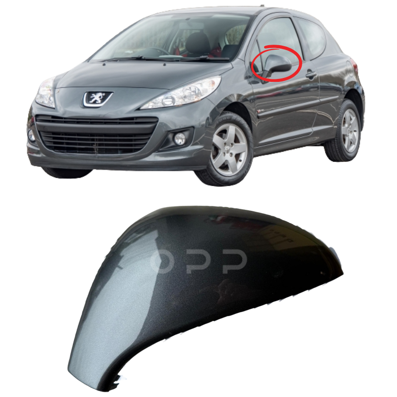 Peugeot 207 Including CC 2006-2013 Door Wing Mirror Cover Painted Shark Grey KTP
