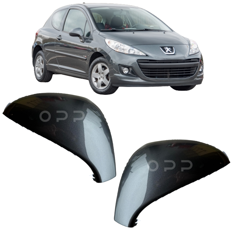 Peugeot 207 Including CC 2006-2013 Door Wing Mirror Cover Painted Shark Grey KTP