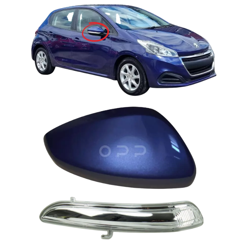 Peugeot 208 2012-2019 Door Wing Mirror Cover & Indicator Painted Virtual Blue