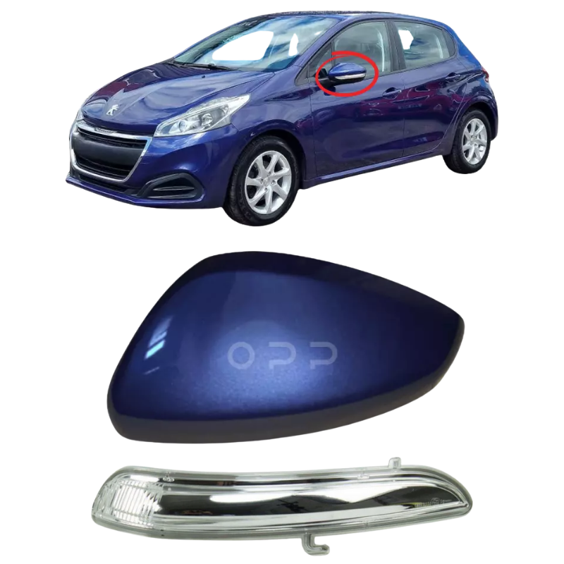 Peugeot 208 2012-2019 Door Wing Mirror Cover & Indicator Painted Virtual Blue