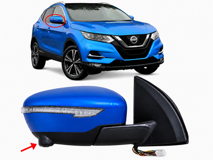 Nissan Qashqai J11 2014-2021 Wing Mirror Complete Painted Vivid Blue RCA (With Camera)