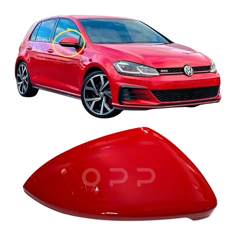 VW Golf MK7 2013-2020 Door Wing Mirror Cover Painted Tornado Red LY3D