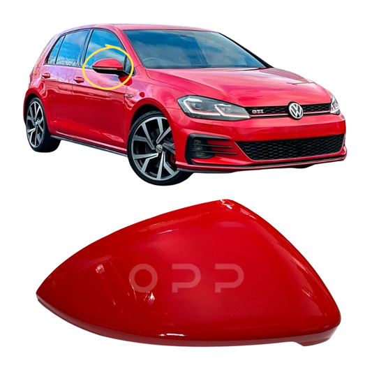 VW Golf MK7 2013-2020 Door Wing Mirror Cover Painted Tornado Red LY3D