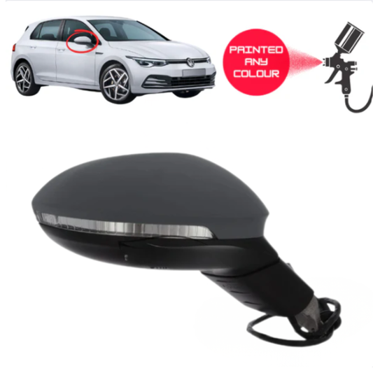 VW Golf MK8 2020- Door Wing Mirror Complete Painted Electric
