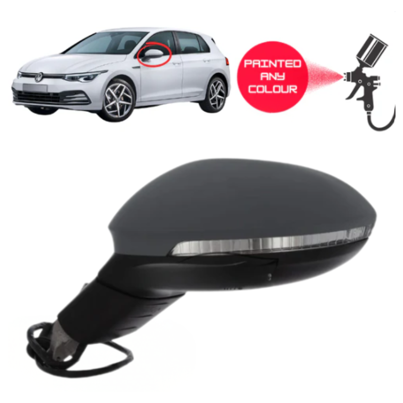 VW Golf MK8 2020- Door Wing Mirror Complete Painted Electric