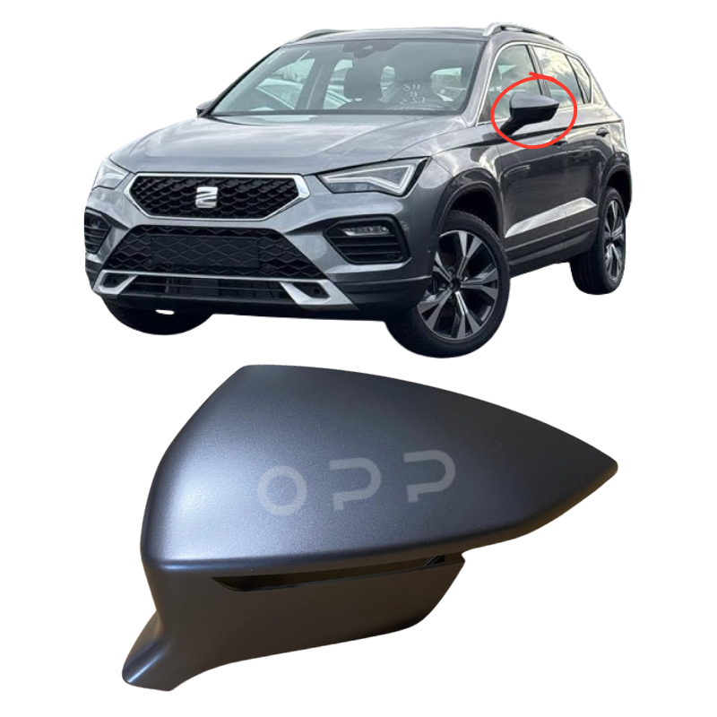 Seat Ateca 2016- Door Wing Mirror Cover Painted Matte Grey