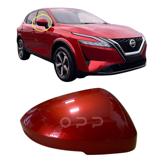Nissan Qashqai 2021-2024 Door Wing Mirror Cover Painted Sunset Red NBV