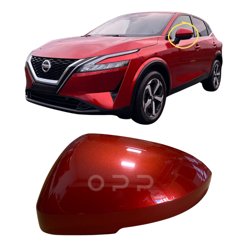 Nissan Qashqai 2021-2024 Door Wing Mirror Cover Painted Sunset Red NBV