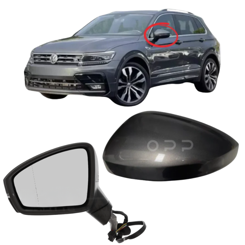 VW Tiguan 2017-2023 Door Wing Mirror Complete Electric Painted Indium Grey LR7H