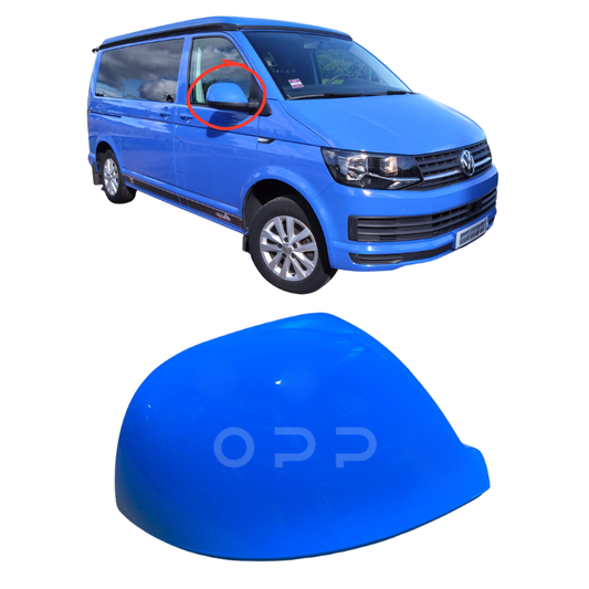 VW T6 T6.1 Transporter 2015-2024 Door Wing Mirror Cover Painted British Gas Blue