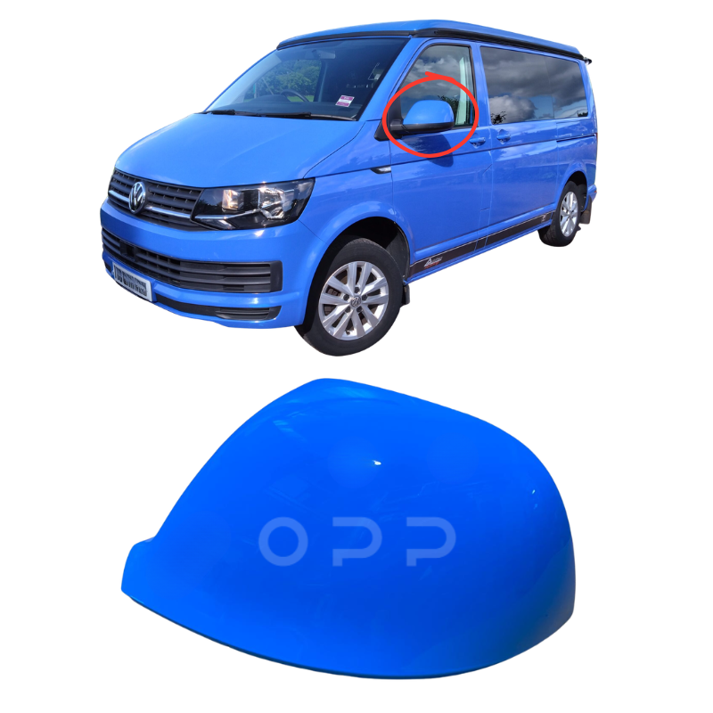 VW T6 T6.1 Transporter 2015-2024 Door Wing Mirror Cover Painted British Gas Blue