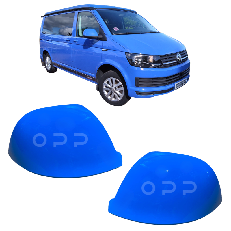 VW T6 T6.1 Transporter 2015-2024 Door Wing Mirror Cover Painted British Gas Blue