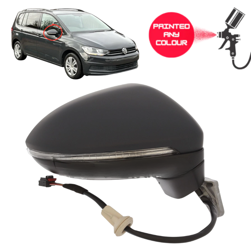VW Touran 2015-2021 Door Wing Mirror Complete Painted Electric
