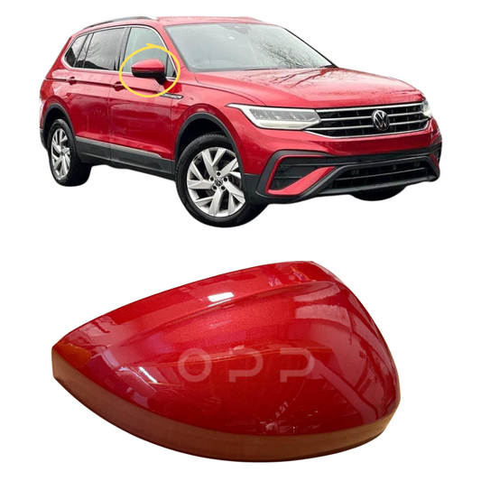 VW Tiguan 2017-2022 Door Wing Mirror Cover Painted Ruby Red LA3Q