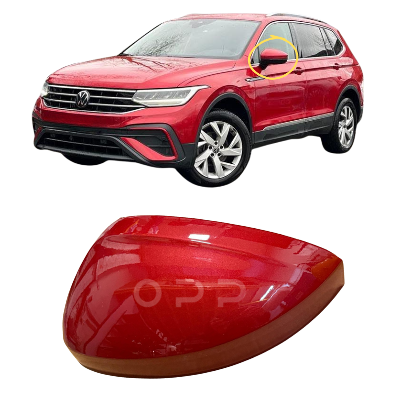VW Tiguan 2017-2022 Door Wing Mirror Cover Painted Ruby Red LA3Q