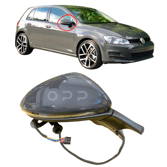 VW Golf MK7 2013-2020 Door Wing Mirror Complete Painted Urano Grey LI7F