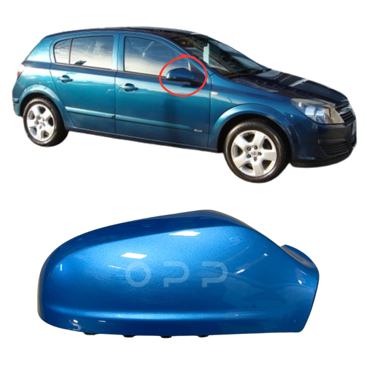 Vauxhall Astra 2004-2009 Door Wing Mirror Cover Painted Breeze Blue