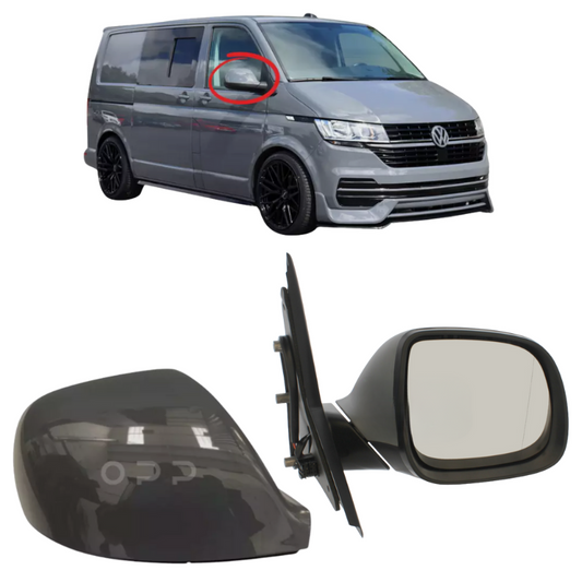 VW Transporter T6 T6.1 2015-2025 Wing Mirror Complete Painted Pure Grey LH7J Power Fold
