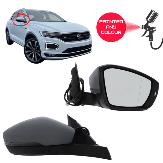 VW T Roc 2017-2022 Door Wing Mirror Complete Painted Power Folding