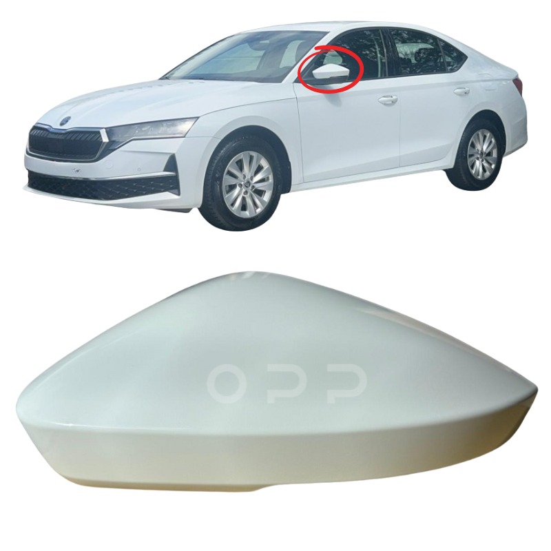 Skoda Octavia 2020- Door Wing Mirror Cover Painted White
