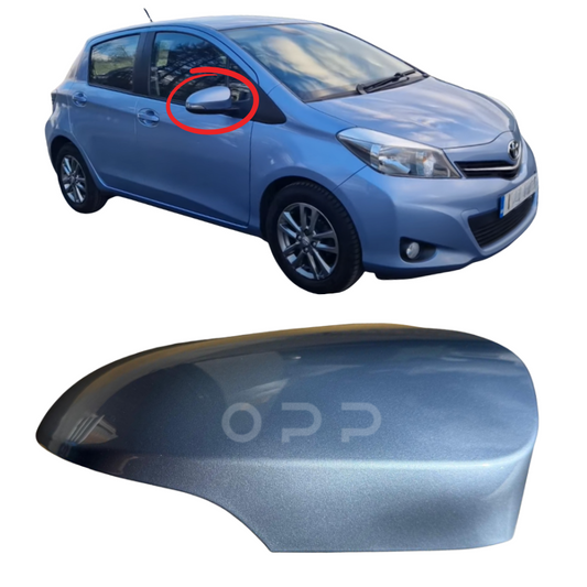 Toyota Yaris 2011-2020 Door Wing Mirror Cover Painted Light Metallic Blue