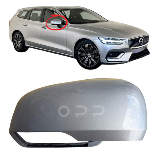 Volvo V60 Estate 2018-2022 Door Wing Mirror Cover Painted Silver Dawn Metallic 735