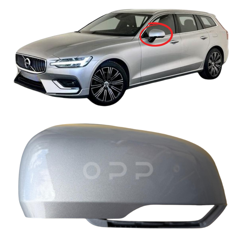Volvo V60 Estate 2018-2022 Door Wing Mirror Cover Painted Silver Dawn Metallic 735