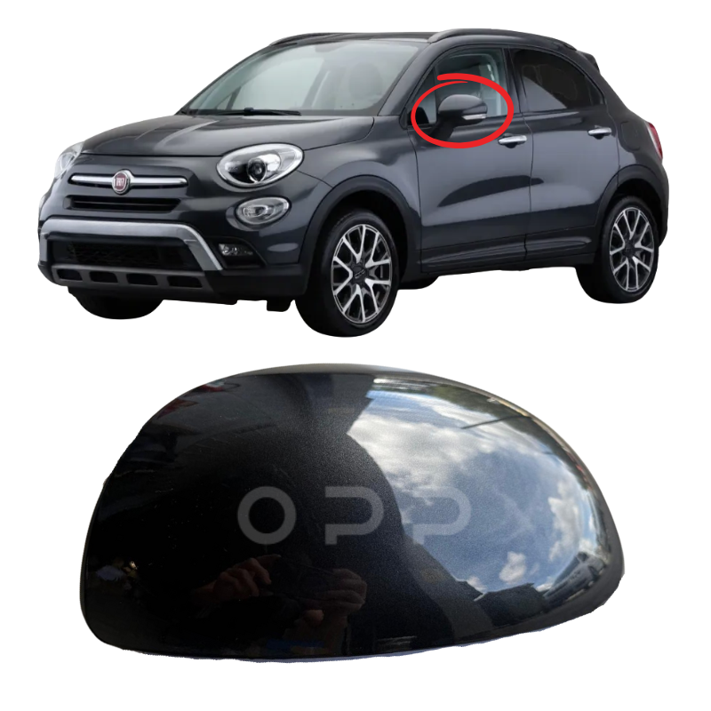 Fiat 500X 2015-2021 Door Wing Mirror Cover Painted Metallic Grey