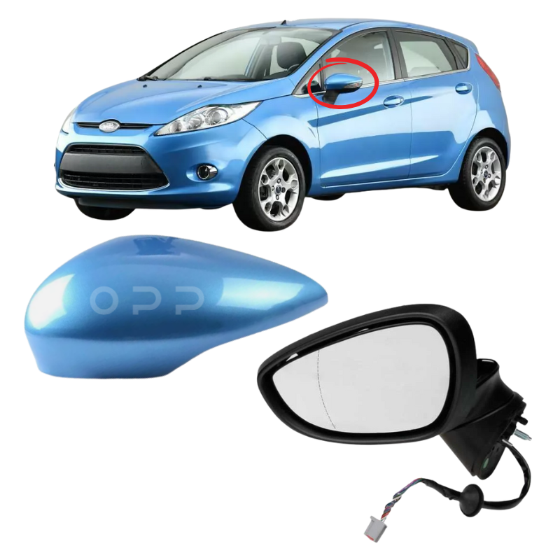 Ford Fiesta MK7 2008-2012 Door Wing Mirror Complete Electric Painted Vision Blue