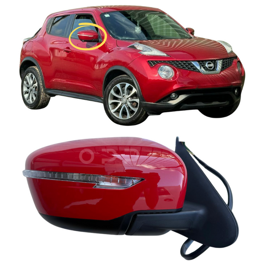 Nissan Juke 2014-2019 Door Wing Mirror Complete Painted Red Power Fold