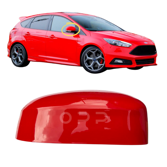 Ford Focus 2008-2018 Door Wing Mirror Cover Painted Race Red
