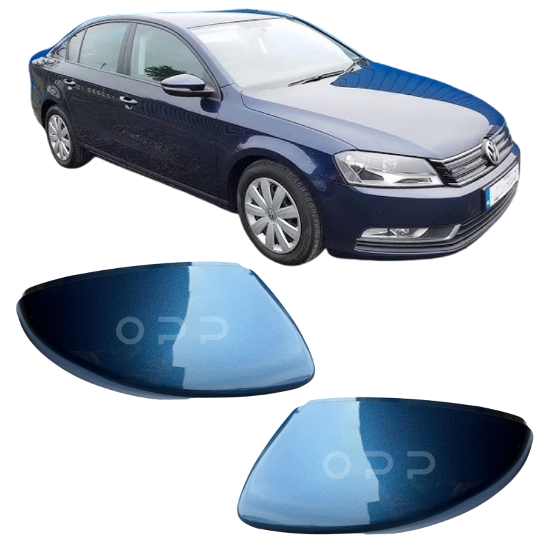 VW Passat 2010-2015 Door Wing Mirror Cover Painted Silk Blue LD5L