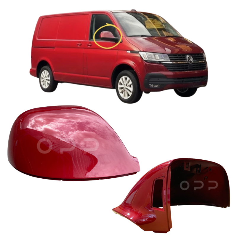 VW T6 T6.1 Transporter 2015-2024 Door Wing Mirror Cover Painted Fortana Red
