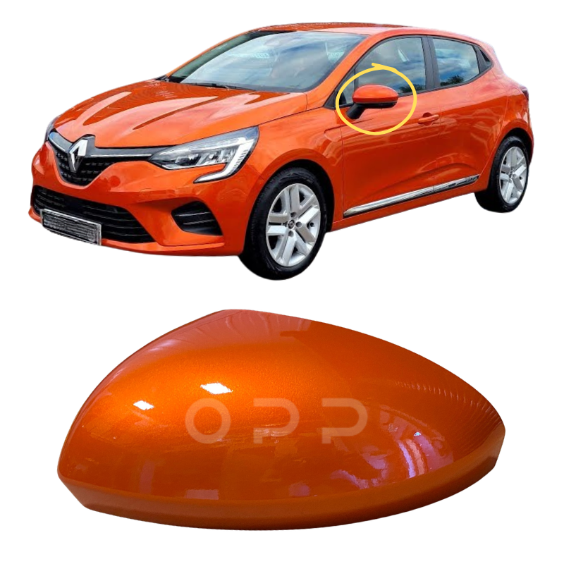 Renault Clio 2019-2024 Door Wing Mirror Cover Painted Valencia Orange