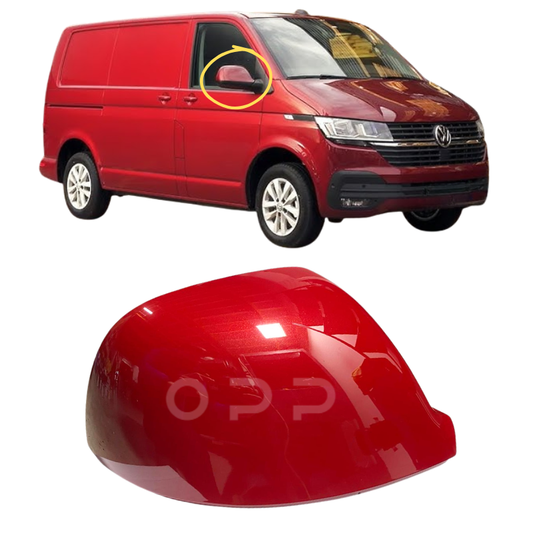 VW T6 T6.1 Transporter 2015-2024 Door Wing Mirror Cover Painted Fortana Red