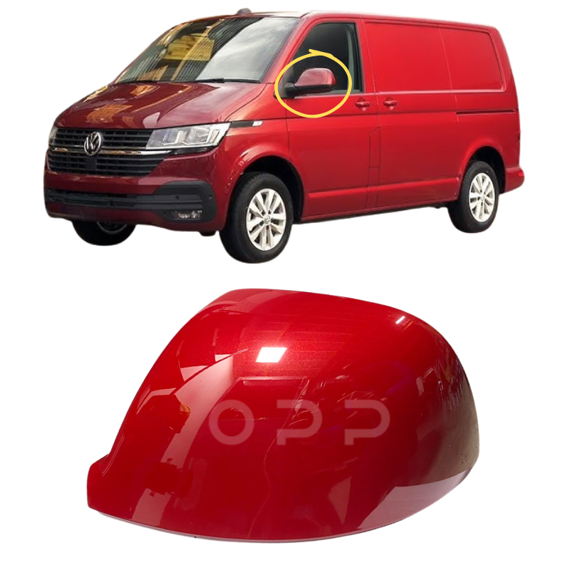 VW T6 T6.1 Transporter 2015-2024 Door Wing Mirror Cover Painted Fortana Red