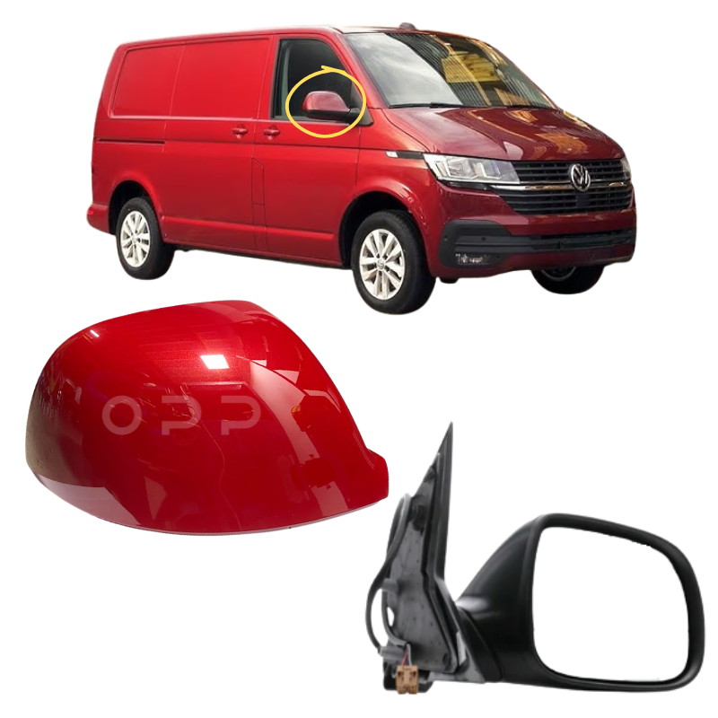 VW Transporter T6 T6.1 2015-2025 Wing Mirror Complete Painted Fortana Red