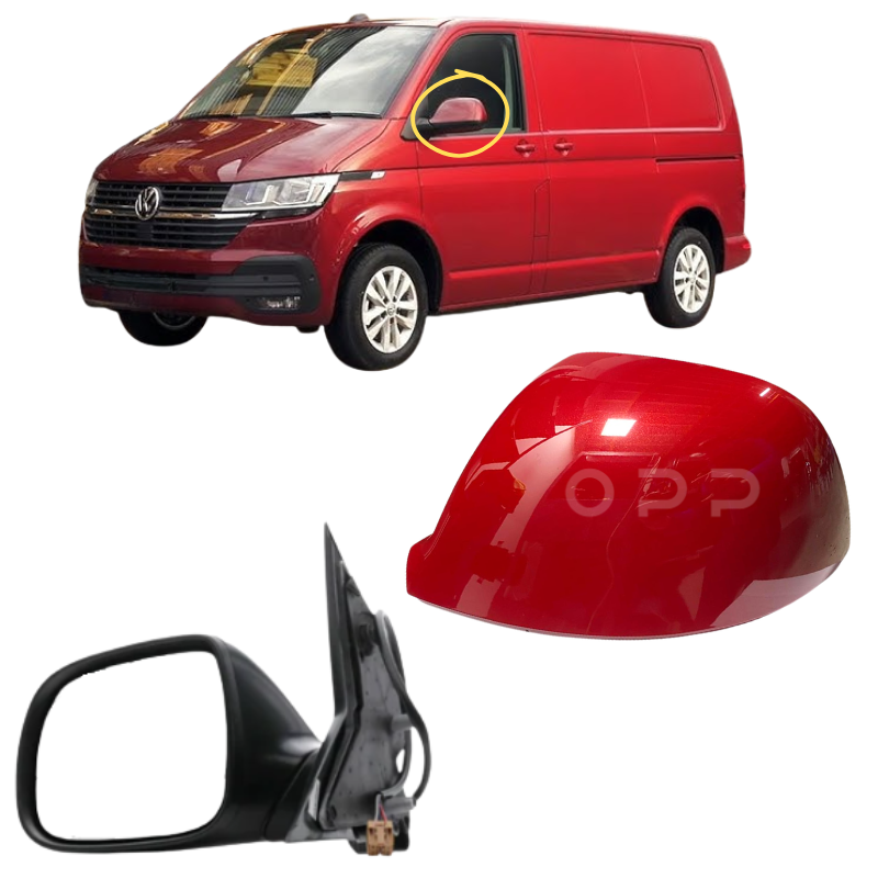 VW Transporter T6 T6.1 2015-2025 Wing Mirror Complete Painted Fortana Red