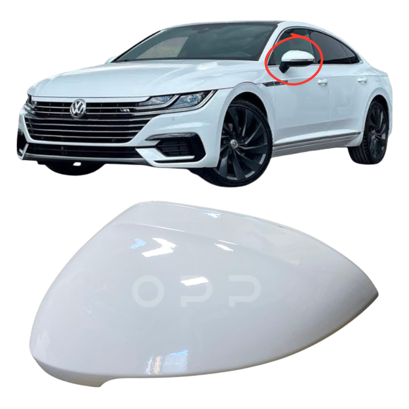 VW Arteon 2017-2022 Door Wing Mirror Cover Painted Pure White LC9A