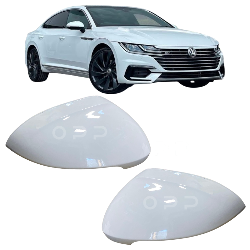 VW Arteon 2017-2022 Door Wing Mirror Cover Painted Pure White LC9A