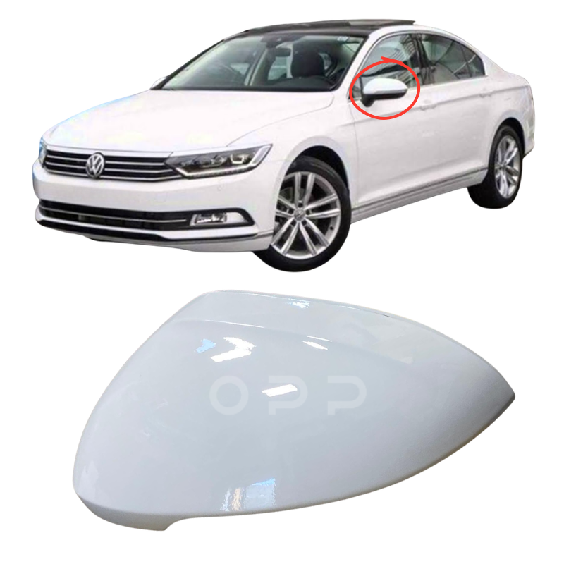 VW Passat MK7 B8 2015- Door Wing Mirror Cover Painted Pure White LC9A