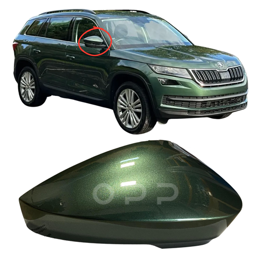 Skoda Kodiaq 2016-2022 Door Wing Mirror Cover Painted Emerald Green LG6Y