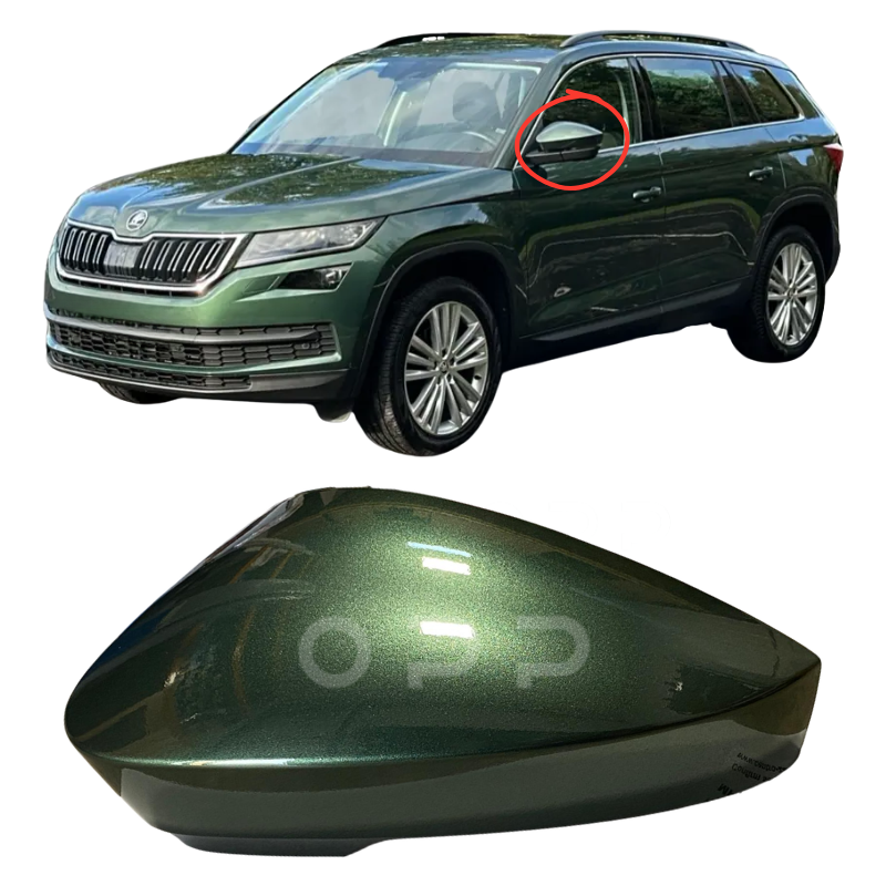 Skoda Kodiaq 2016-2022 Door Wing Mirror Cover Painted Emerald Green LG6Y