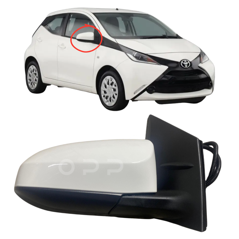 Toyota Aygo 2014-2020 Door Wing Mirror Complete Electric Painted White