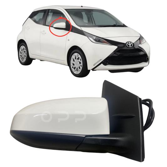Toyota Aygo 2014-2020 Door Wing Mirror Complete Electric Painted White